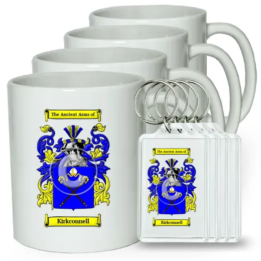 Kirkconnell Set of 4 Coffee Mugs and Keychains