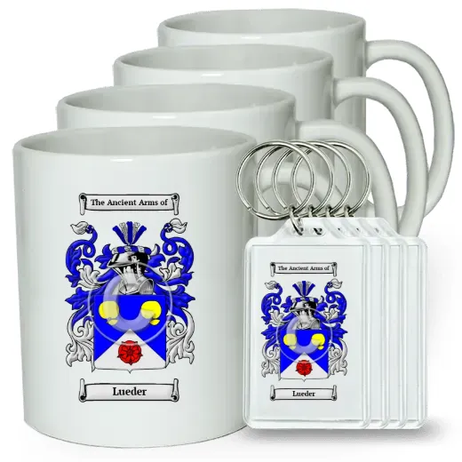 Lueder Set of 4 Coffee Mugs and Keychains