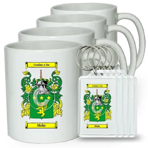 Mohr Set of 4 Coffee Mugs and Keychains