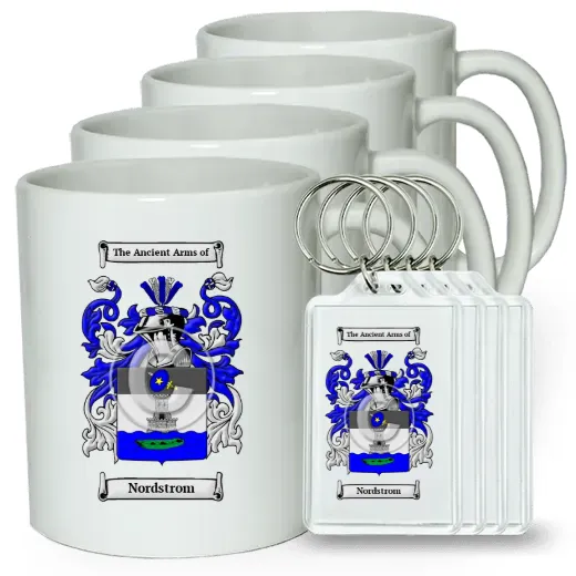 Nordstrom Set of 4 Coffee Mugs and Keychains