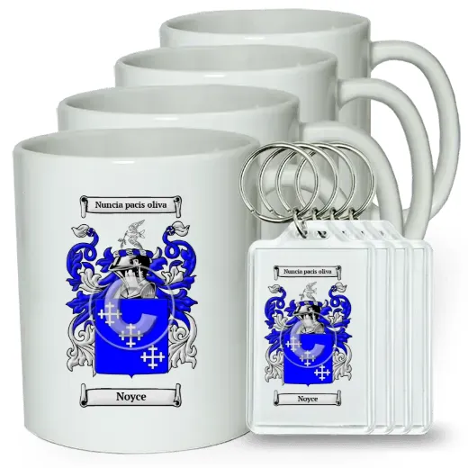 Noyce Set of 4 Coffee Mugs and Keychains