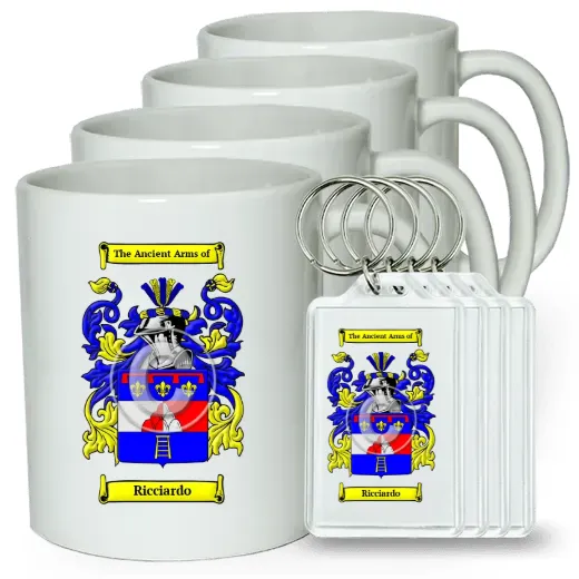 Ricciardo Set of 4 Coffee Mugs and Keychains