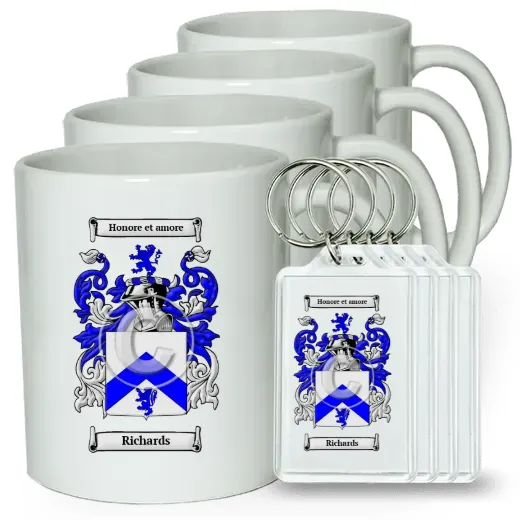 Richards Set of 4 Coffee Mugs and Keychains