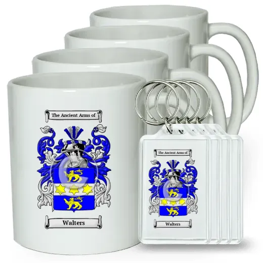 Walters Set of 4 Coffee Mugs and Keychains