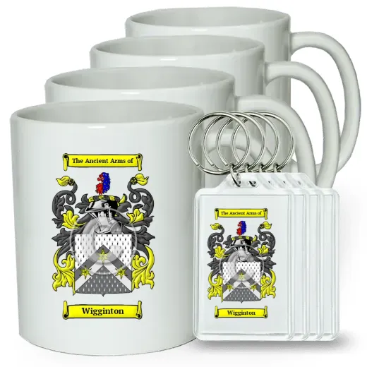 Wigginton Set of 4 Coffee Mugs and Keychains