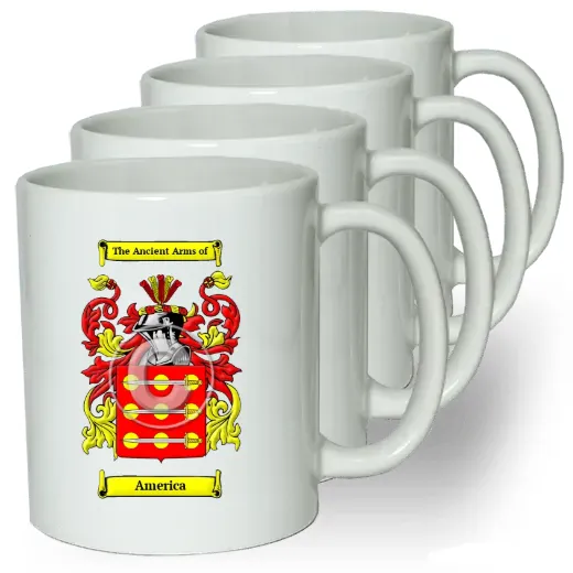 America Coffee mugs (set of four)