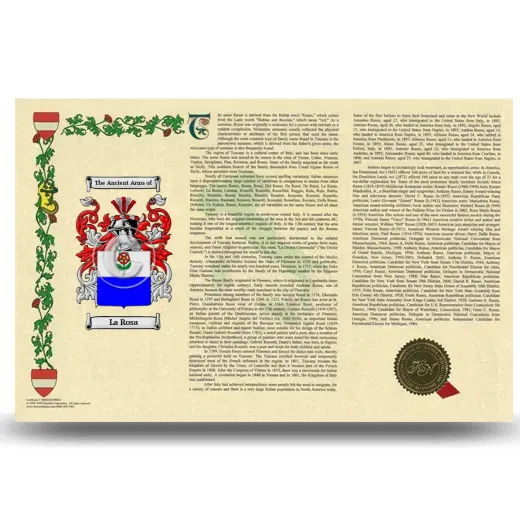 La Rosa Armorial History Landscape Style