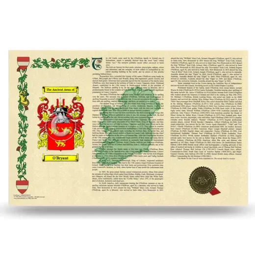 O'Bryant Armorial History Landscape Style