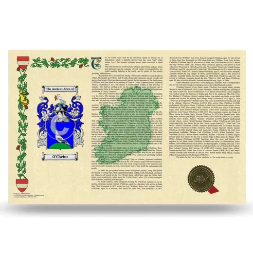 O'Cheint Armorial History Landscape Style