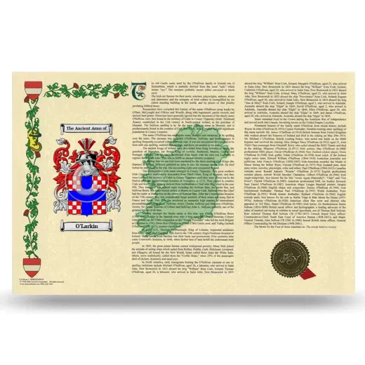 O'Larkin Armorial History Landscape Style
