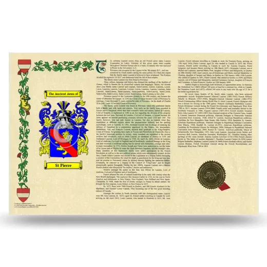 St Pierre Armorial History Landscape Style
