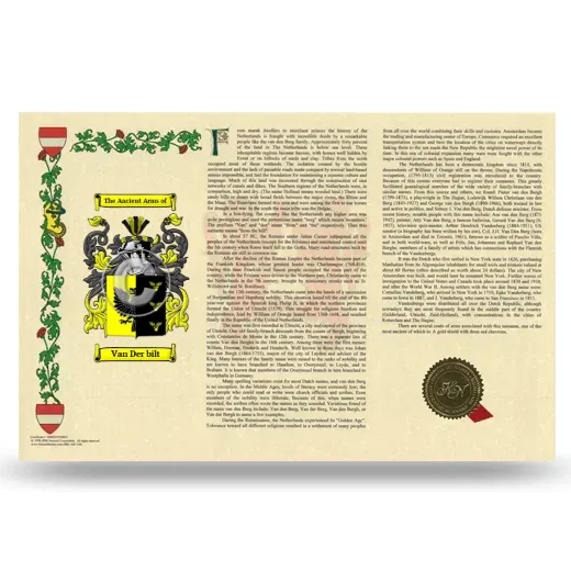 Van Der bilt Armorial History Landscape Style