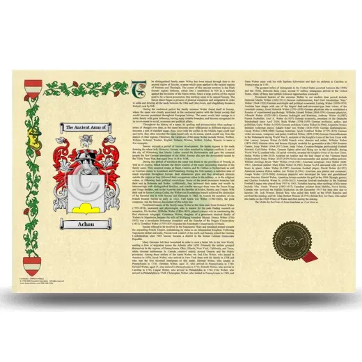 Achau Armorial History Landscape Style