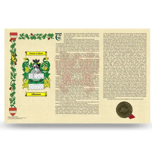 Allanson Armorial History Landscape Style