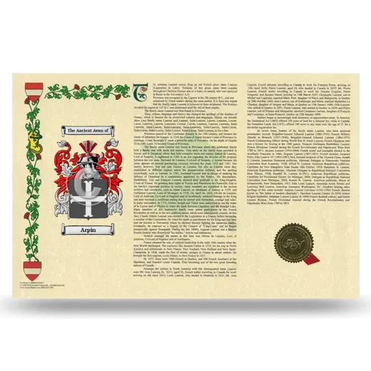 Arpin Armorial History Landscape Style