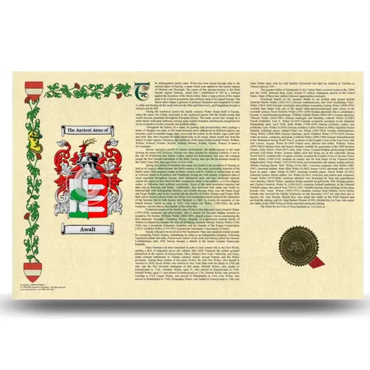 Awalt Armorial History Landscape Style