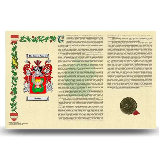 Baebe Armorial History Landscape Style