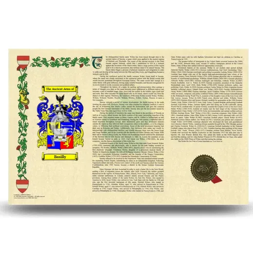 Basilly Armorial History Landscape Style