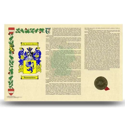 Bauermeister Armorial History Landscape Style