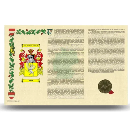 Beck Armorial History Landscape Style