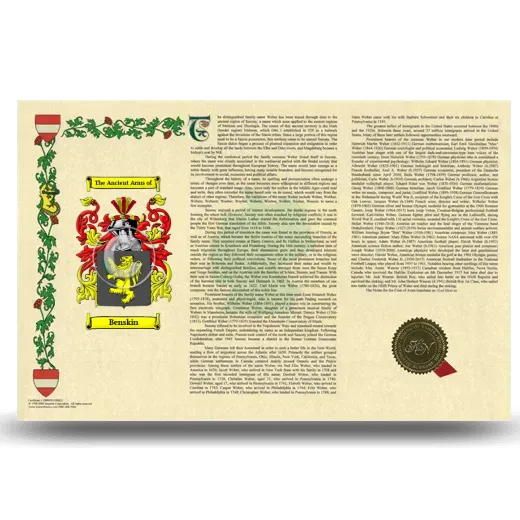 Benskin Armorial History Landscape Style