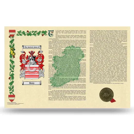 Berry Armorial History Landscape Style