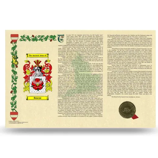 Boscoe Armorial History Landscape Style
