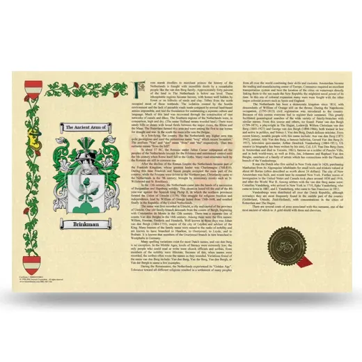 Brinkman Armorial History Landscape Style