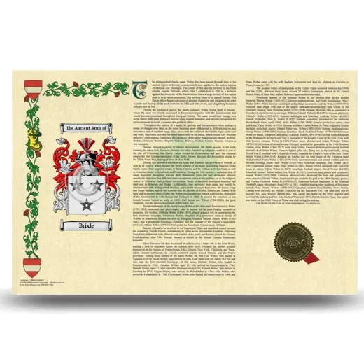Brixle Armorial History Landscape Style
