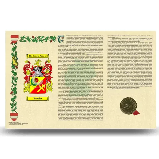 Buehler Armorial History Landscape Style