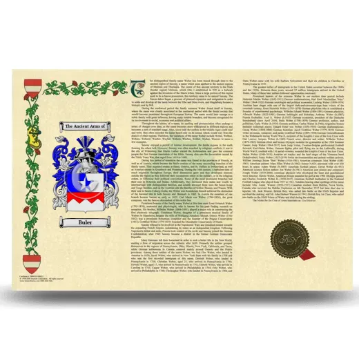 Buler Armorial History Landscape Style
