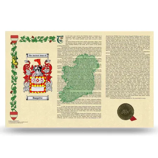 Burgette Armorial History Landscape Style