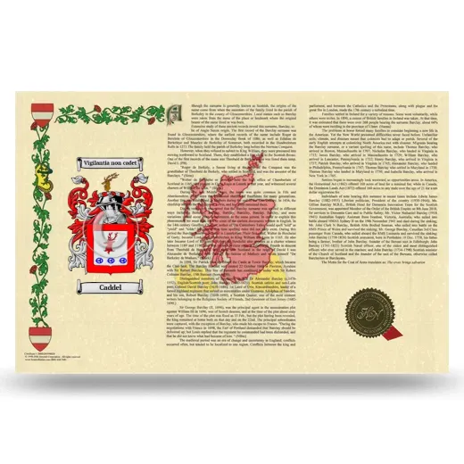 Caddel Armorial History Landscape Style
