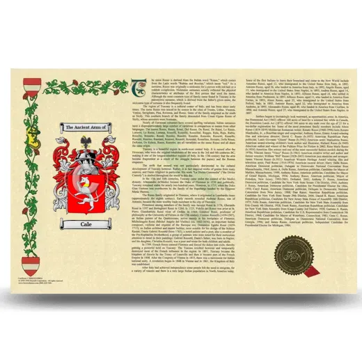 Cale Armorial History Landscape Style
