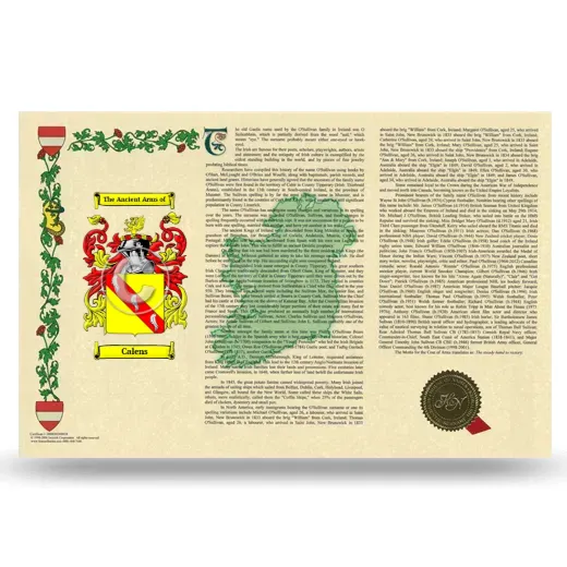 Calens Armorial History Landscape Style