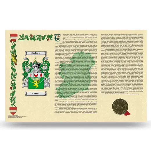 Cartin Armorial History Landscape Style