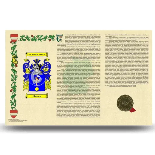 Classen Armorial History Landscape Style