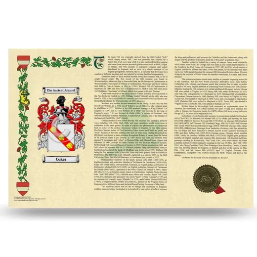 Coker Armorial History Landscape Style