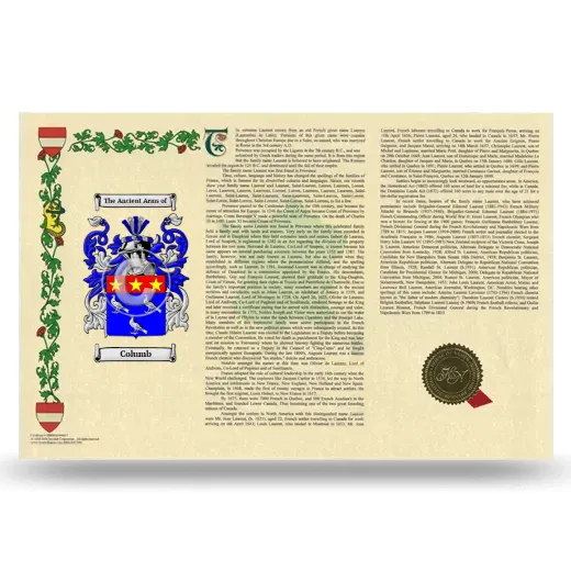 Columb Armorial History Landscape Style
