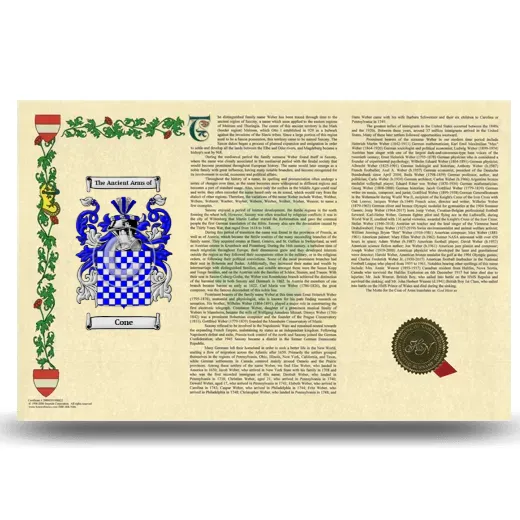 Cone Armorial History Landscape Style