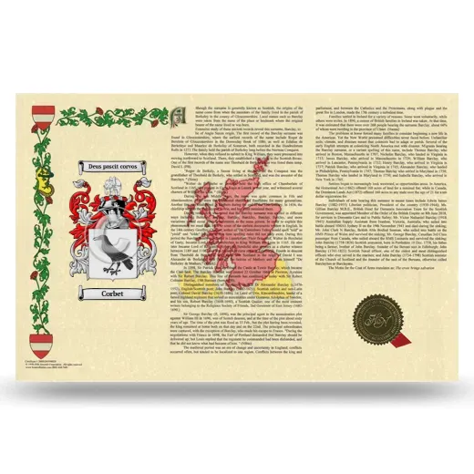 Corbet Armorial History Landscape Style