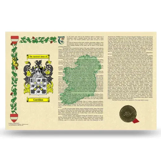 Corridan Armorial History Landscape Style