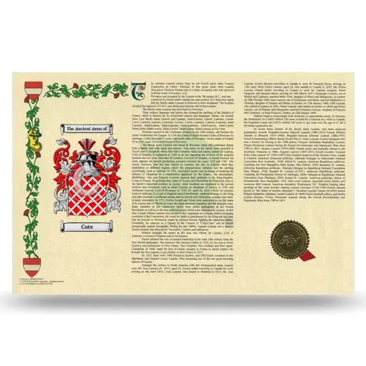 Cote Armorial History Landscape Style