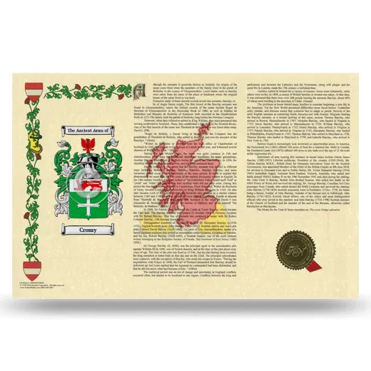 Cromy Armorial History Landscape Style
