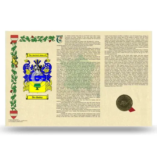 De choisy Armorial History Landscape Style