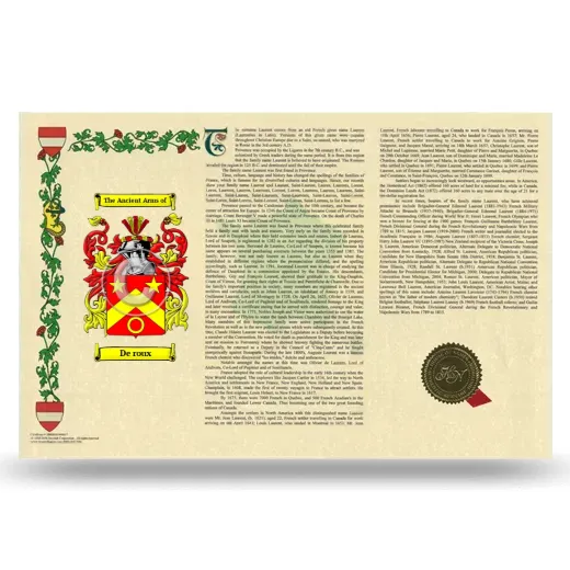 De roux Armorial History Landscape Style
