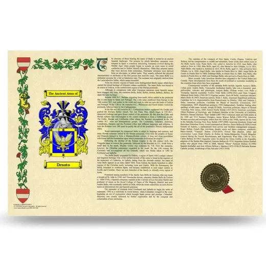 Desoto Armorial History Landscape Style