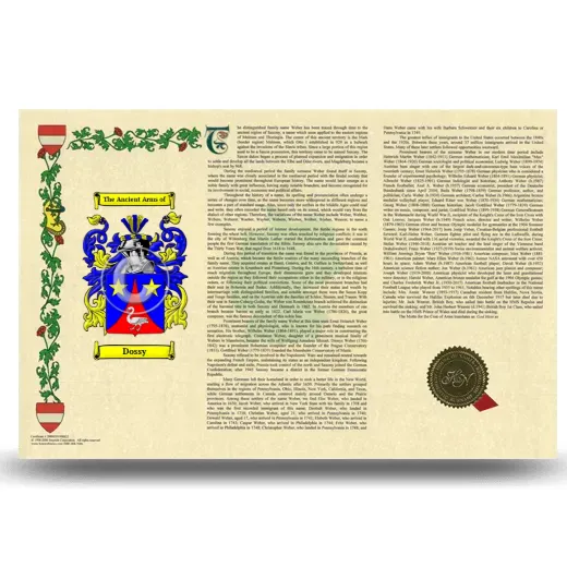 Dossy Armorial History Landscape Style