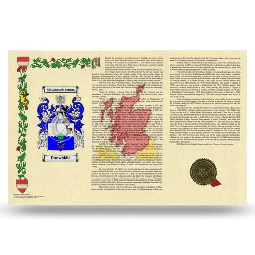 Dunwiddie Armorial History Landscape Style