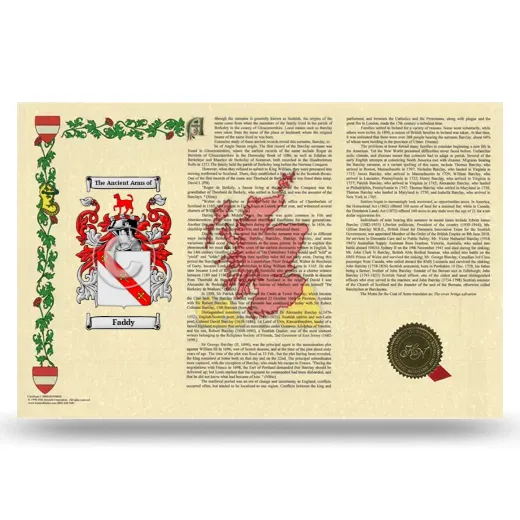 Faddy Armorial History Landscape Style